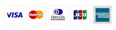 VISA、MasterCard、DinersClub、JCB、AMERICAN EXPRESSに対応しています。