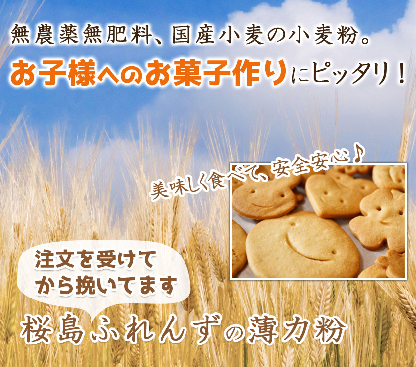 桜島ふれんずの小麦粉 薄力粉 農園 桜島ふれんず